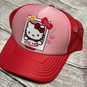 Hello Kitty Valentine’s Day Trucker Baseball Cap Hat NWT